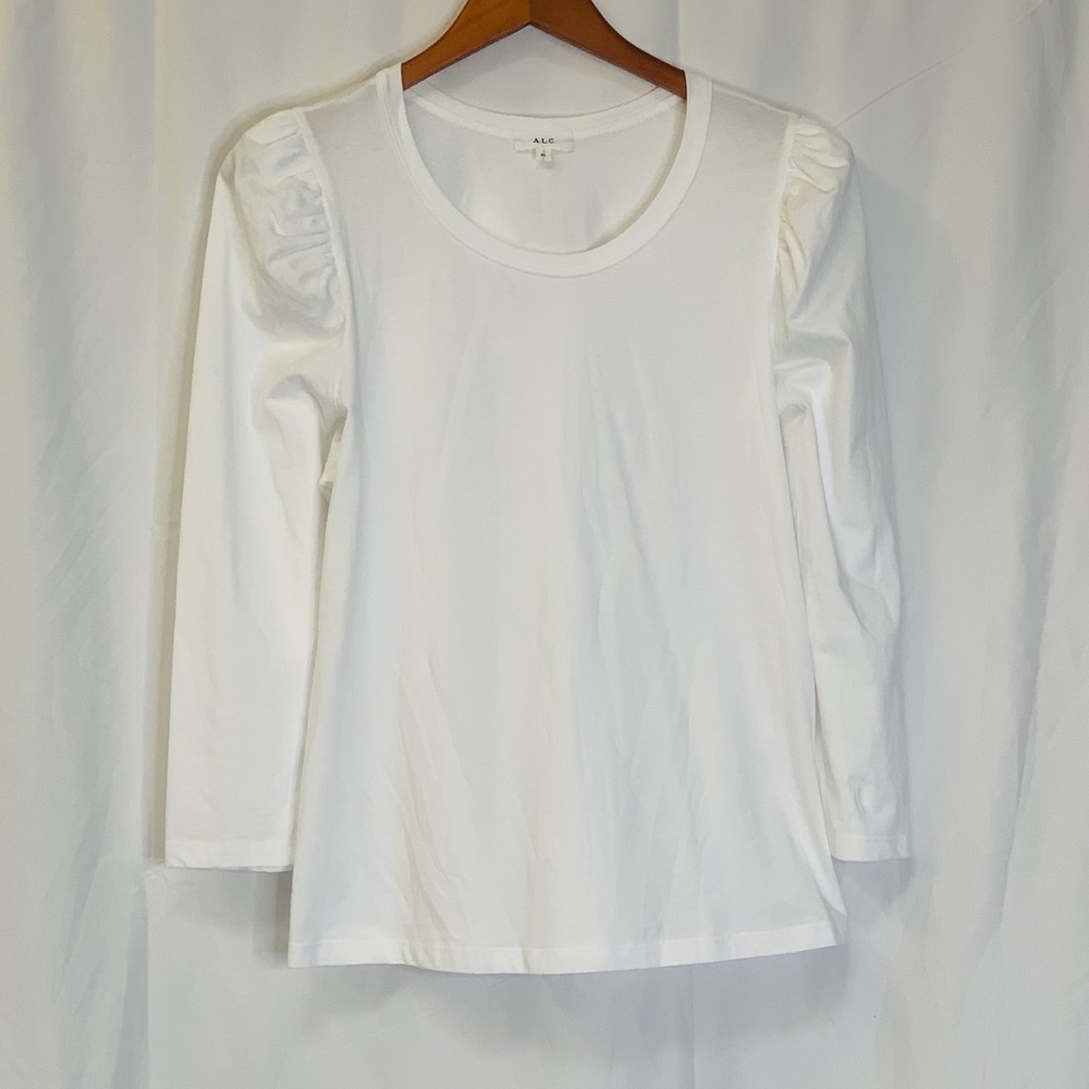 A.L.C White Long Sleeve with ruffled shoulders AC